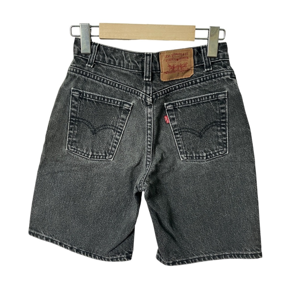 Vintage Levi's Black Faded Bermuda Long Walking Denim Festival Shorts